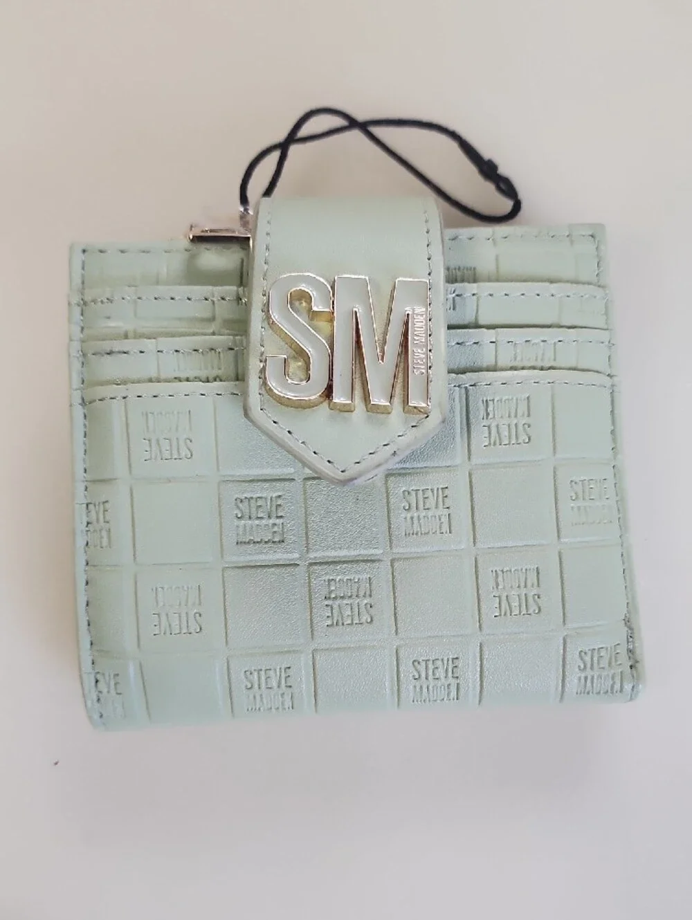 Steve Madden Pale Mint Wallet with Gold SM Accent
